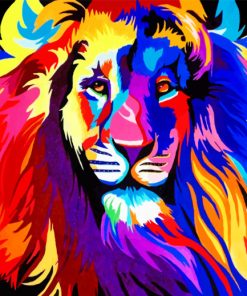Aesthetic Rainbow Lion Paint by numbers