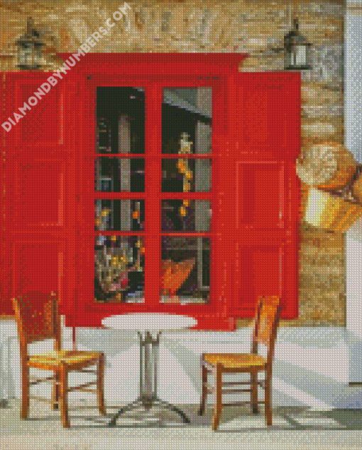 aesthetic retro coffee shop in malta diamond paintings