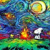 Aesthetic Snoopy Starry Night Paint by numbers