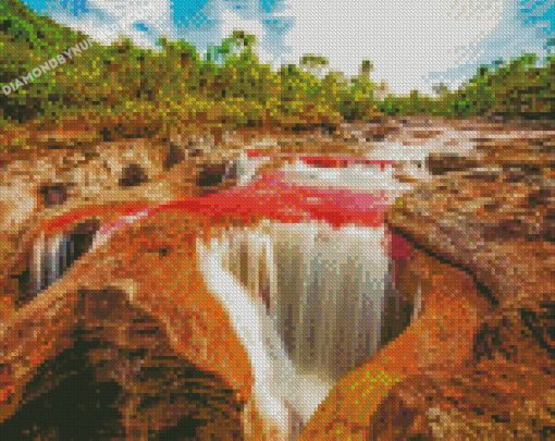 aesthetic waterfall in colombia diamond painting