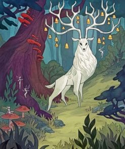 Aesthetic White Stag paint by number