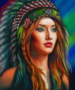 beautiful native american women paintings