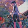 anime girl bicycle diamond paintings