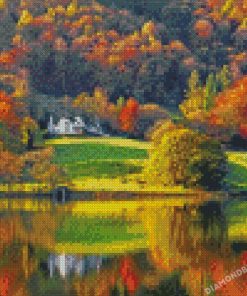 autumn in lake district water reflection diamond painting