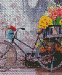 bicycle with flowers diamond paintings