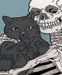 Cat And Skeleton Piant by numbers