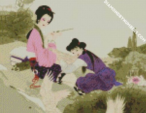 chinese mother with her daughter diamond paintings