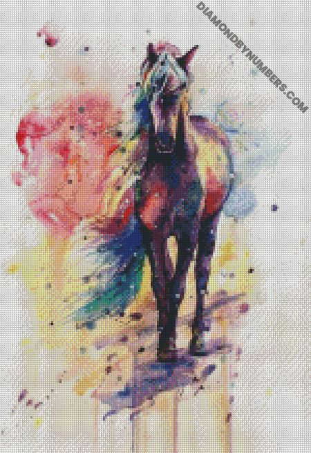 Colored Horse - 5D Diamond Paintings - DiamondByNumbers - Diamond Painting  art