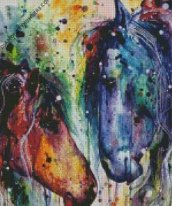 colorful horses portrait diamond paintings