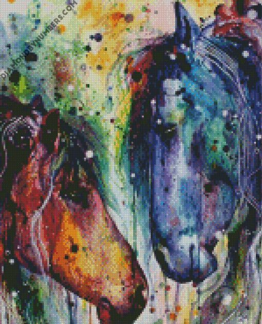 colorful horses portrait diamond paintings
