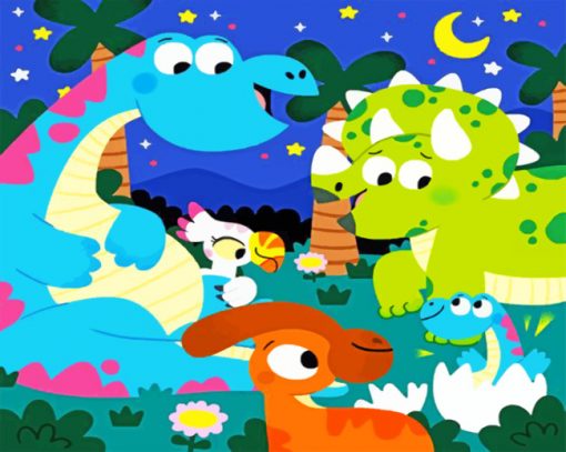 Cute Dinosaurs Paint by numbers