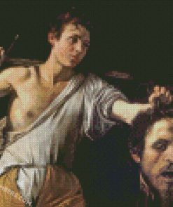 david with the head of goliath by caravaggio 1607 diamond painting