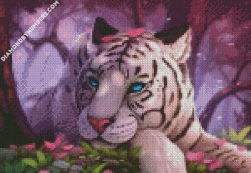 fantasy white tiger diamond paintings