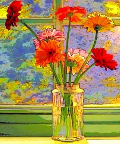 Flowers In A Bottle Paint by numbers