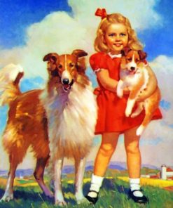 Girl And Dogs Paint by numbers