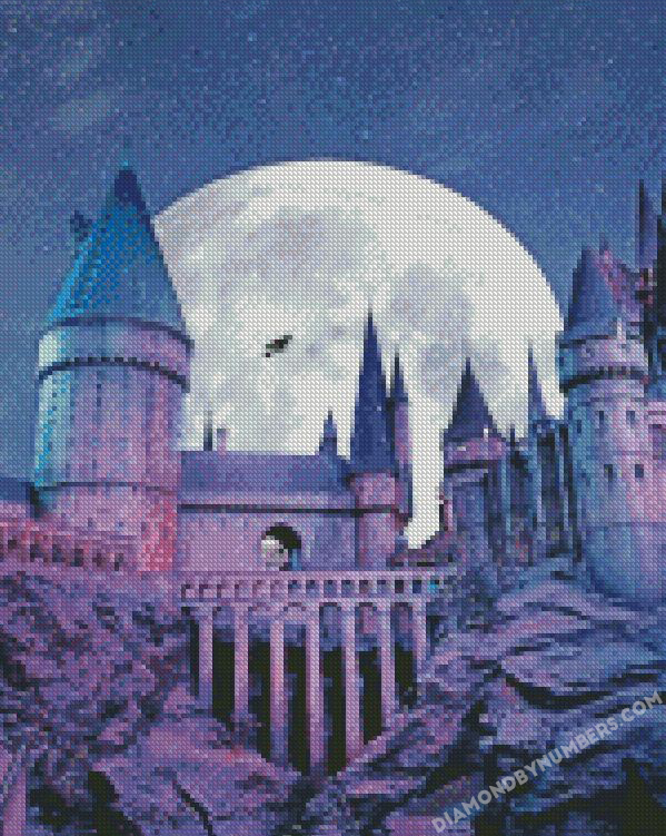 Harry Potter Diamond Painting Hogwarts School of Witchcraft and Wizardry  Castle Moon Cross Embroidery Mosaic Home Decoration - AliExpress