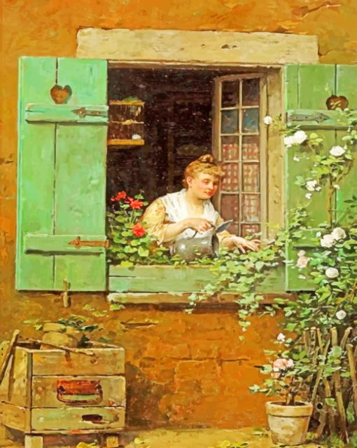 Lady In The Window Paint by numbers