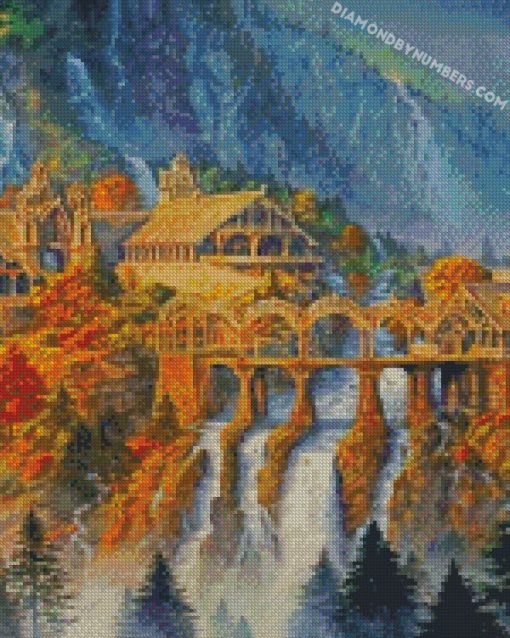 lord of the rings landscape diamond painting