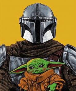 Mando And Baby Yoda Paint by numbers