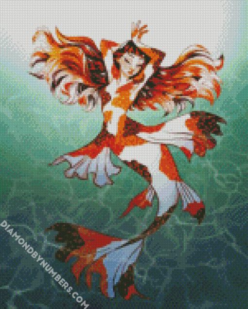 mermaid koi fish diamond painting