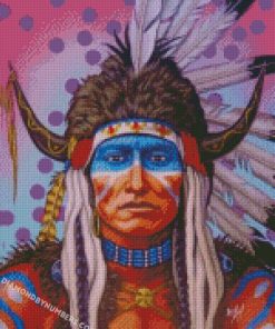 native american man diamond painting