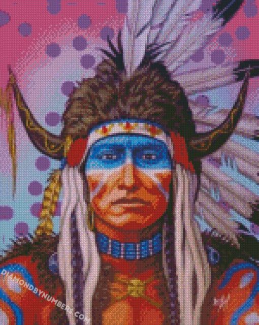 native american man diamond painting