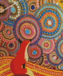orange fox aboriginal art diamond paintings