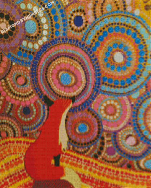 orange fox aboriginal art diamond paintings