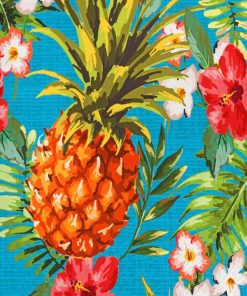 Pineapple And Flowers Paint by numbers
