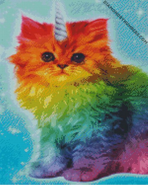 rainbow cat diamond painting