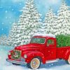 Santa Red Truck Paint by numbers