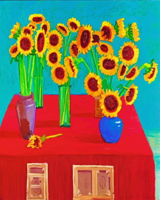 Sunflowers David Hockney paint by numbers