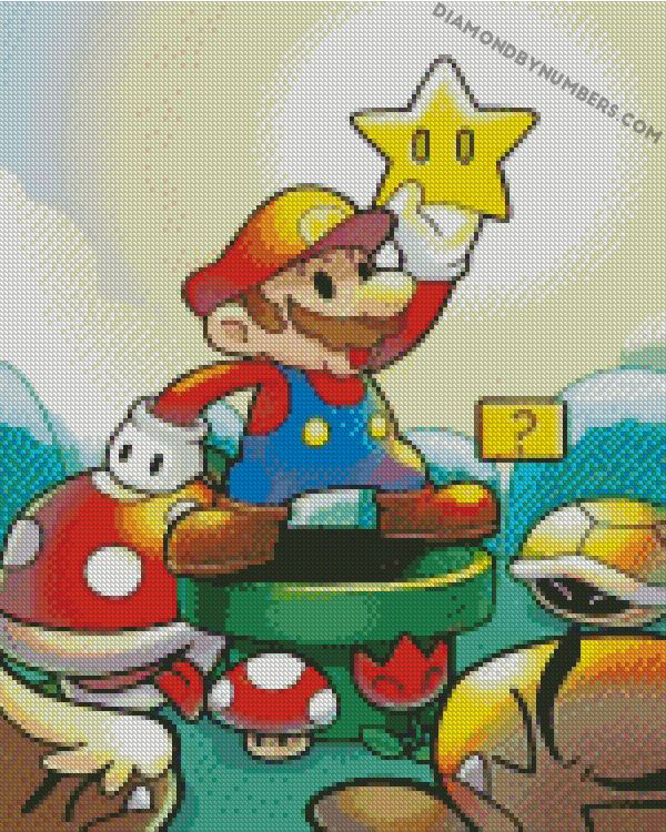 Super Mario Video Game - 5D Diamond Painting - DiamondByNumbers - Diamond  Painting art