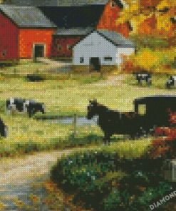 thriving cows farmhouse diamond paintings
