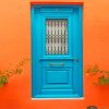 Blue Aesthetic Door paint by numbers