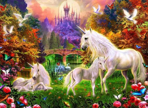 Horse Unicorn In Heaven paint by numbers