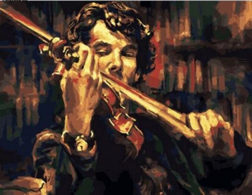 Sherlock Holmes Playing Violin paint by numbers