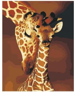 Mother Giraffe And Calf paint by numbers