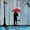 Couple Kissing In The Rain Paint by numbers