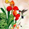 Orchid And Hummingbird Paint by numbers