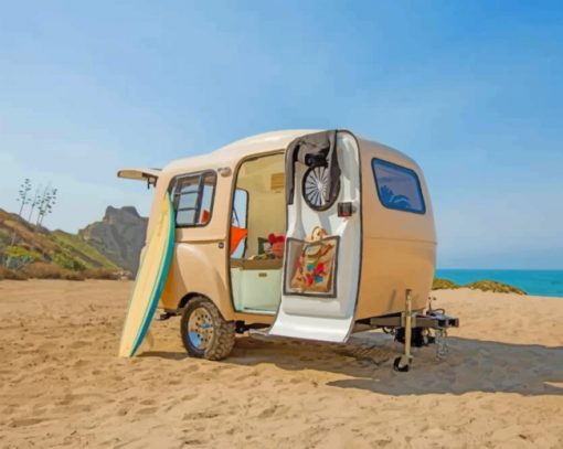 Aesthetic Beige Camper Paint by numbers