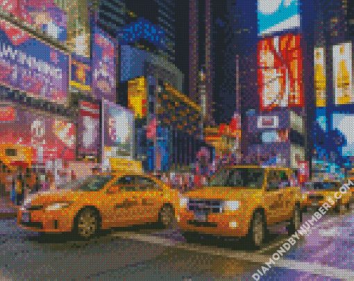 NYC taxis diamond paintings