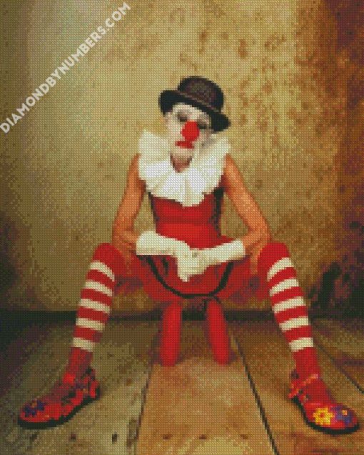 Sad circus clown diamond painting