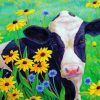 Aesthetic Cow And Flowers paint by numbers