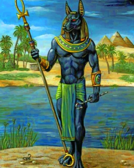 Anubis Near The River Paint by numbers