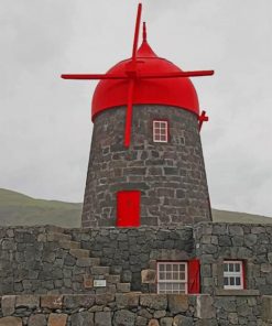 Azores Buildings Windmill Paint by numbers