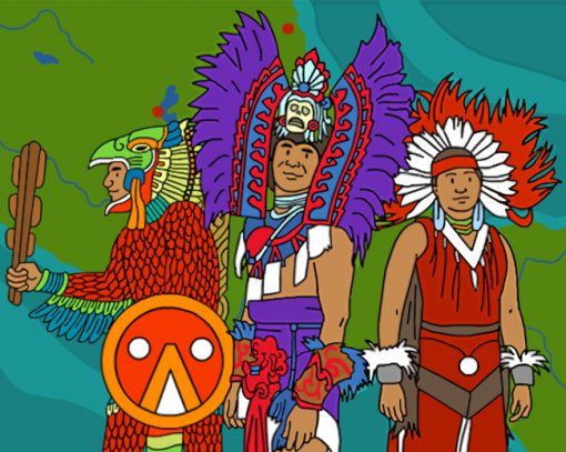 Aztec People paint by numbers