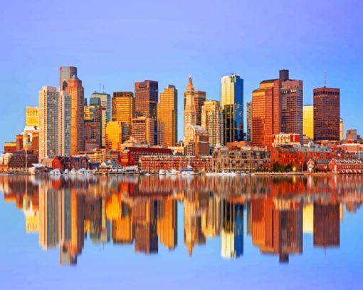 Boston Skyline paint by numbers