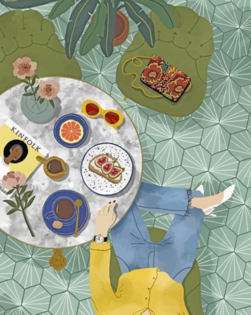 Breakfast Illustration paint by numbers
