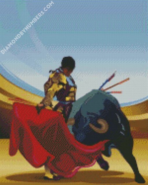 bullfighter illustration diamond painting